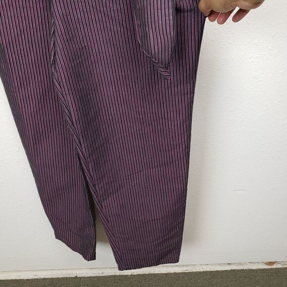 No brand striped button front belted jumpsuit - Picture 4 of 5